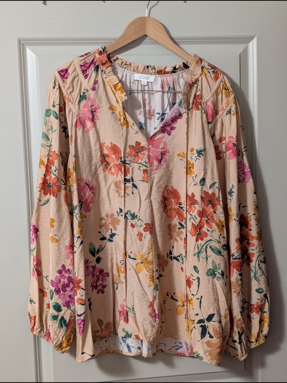 Floral Peasant Blouse in Blush